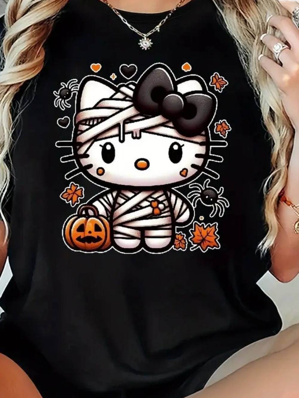 Hello Kitty Black Halloween Mummy Tee